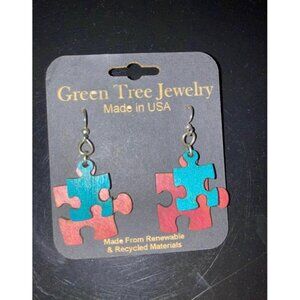 Puzzle piece earrings-NEW